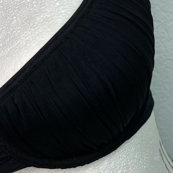 New! Savage X Fenty Lightly Lined Ribbed Mesh Black Demi Bra Size 36B - Picture 6 of 9